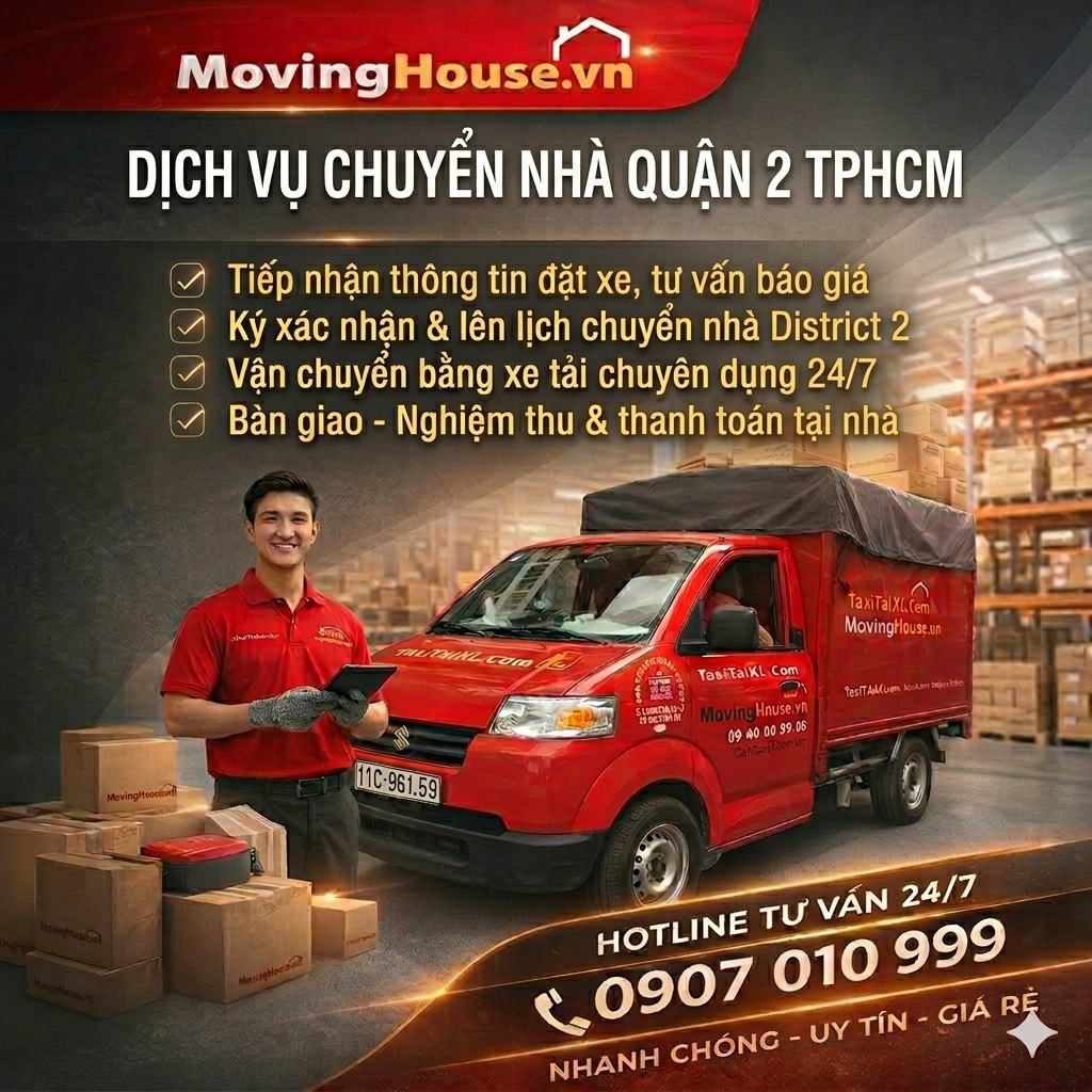 Dịch Vụ Chuyển Nhà Quận 2 Chỉ 150k – Chuyên nghiệp – uy tín